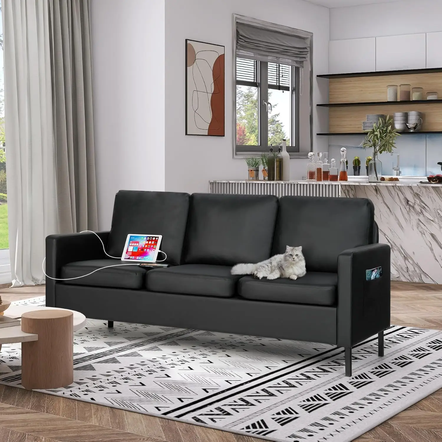 Modern Comfy Couch with  USB,  - Office Furniture Dimensions のレビューと価格