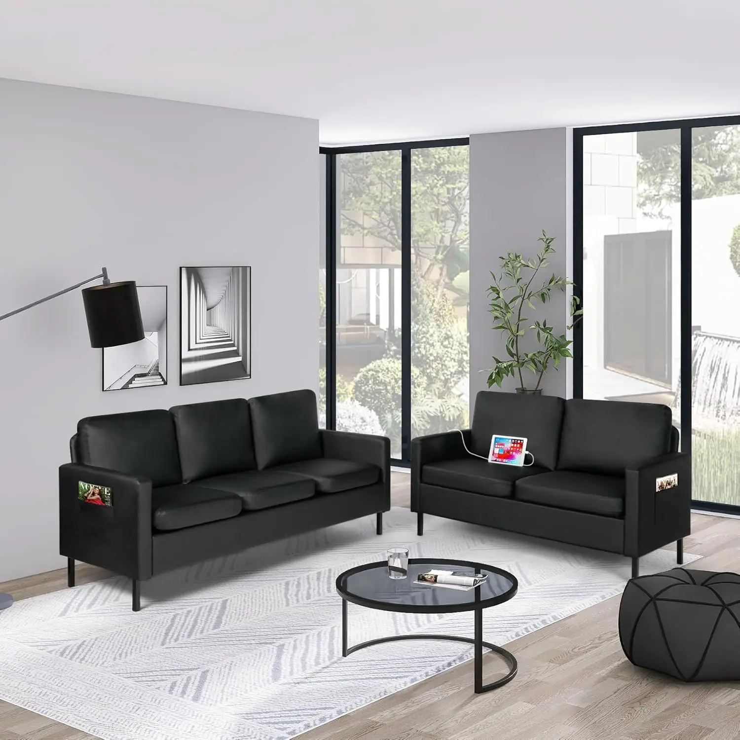 Modern Comfy Couch with  USB,  - Office Furniture Dimensions のレビューと価格
