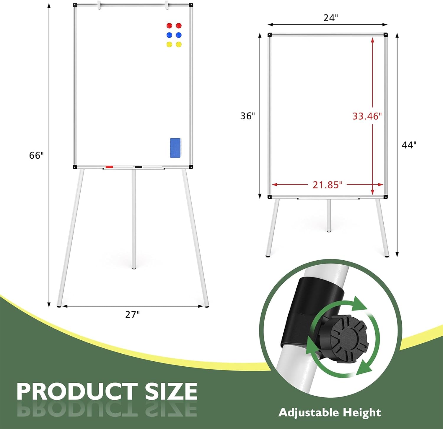 36x24 Magnetic Whiteboard Ease - Whiteboard Easel Tripod のレビューと価格