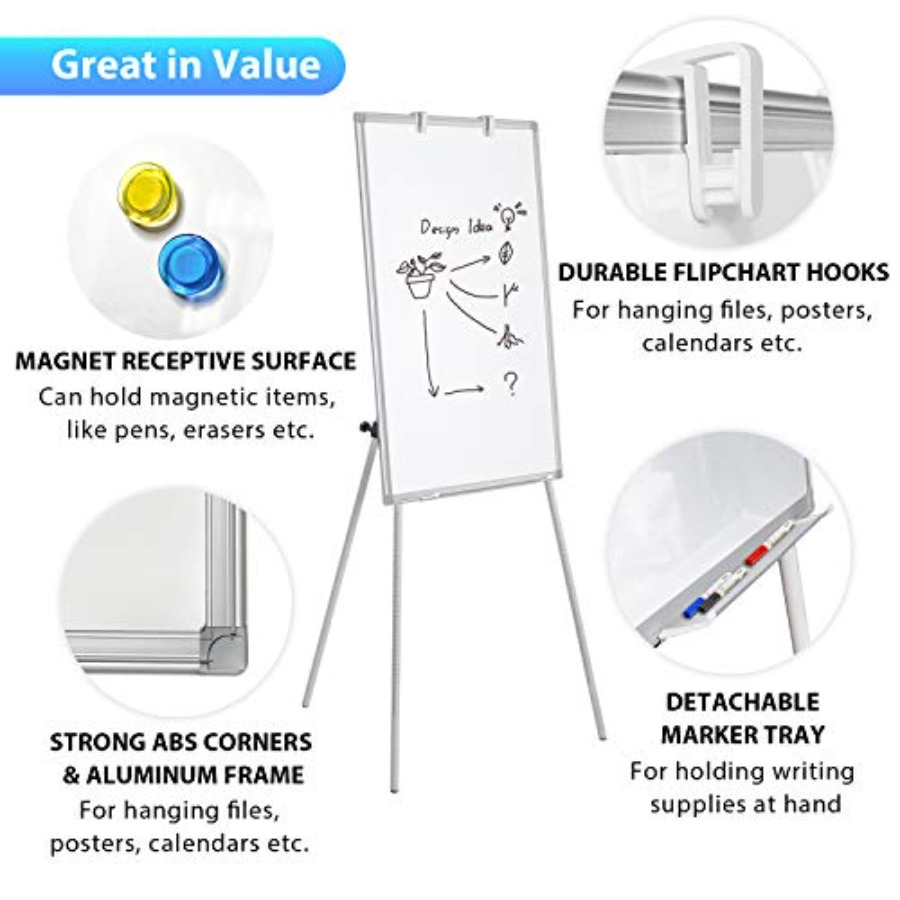 Easel Whiteboard - Magnetic Po - Whiteboard Easel Tripod のレビューと価格