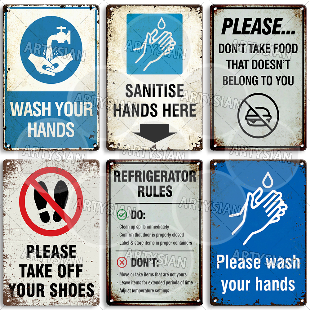 Hygiene Metal Sign No Shoes No - Office Furniture Direct のレビューと価格