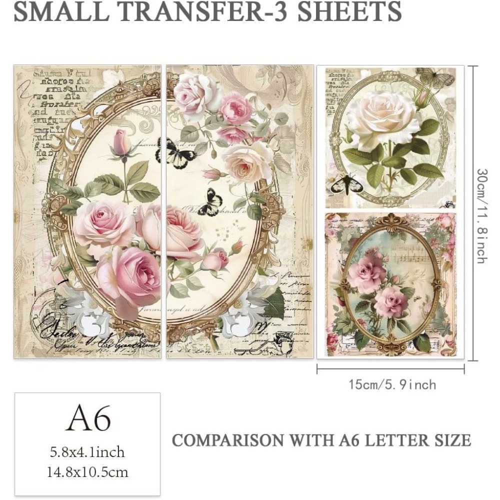 3pcs/Set Rose Rub on Transfers - Office Furniture Wholesale のレビューと価格
