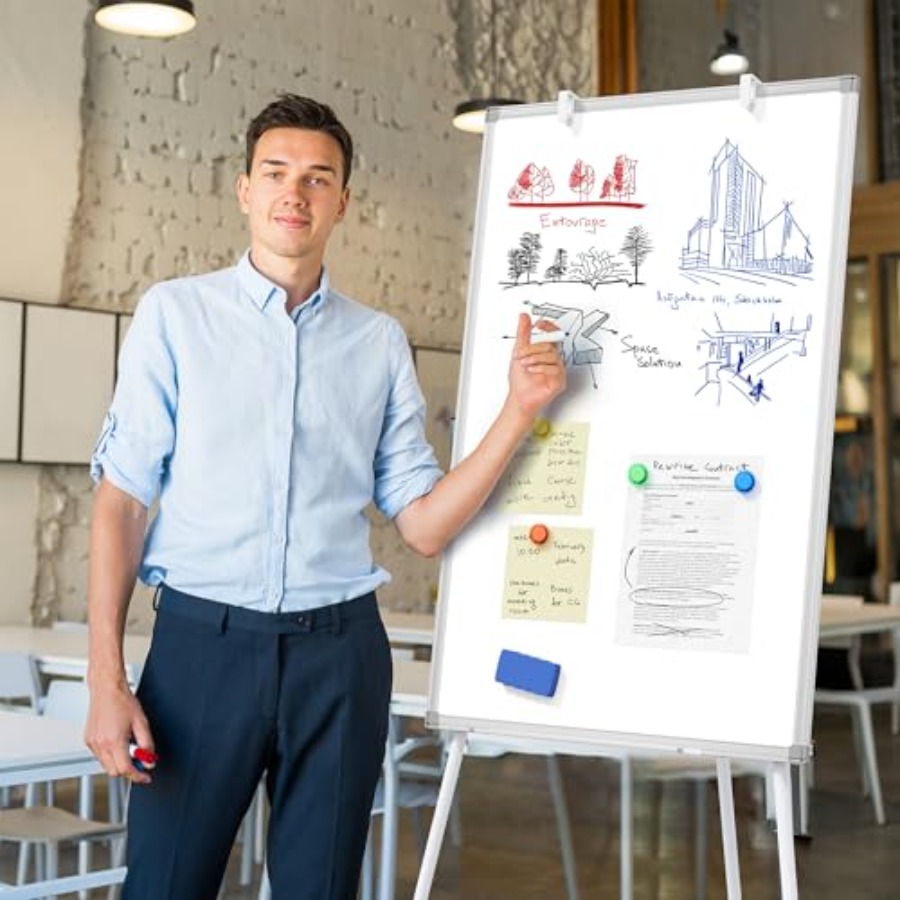 Portable 36 x 24 Whiteboard Ea - Whiteboard Easel Tripod のレビューと価格