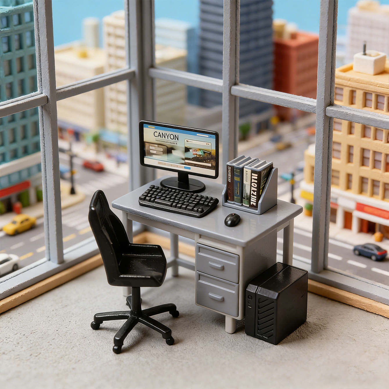 Miniature desk computer set: m - Office Furniture Table のレビューと価格