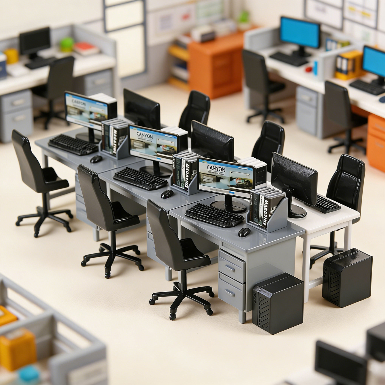 Miniature desk computer set: m - Office Furniture Table のレビューと価格