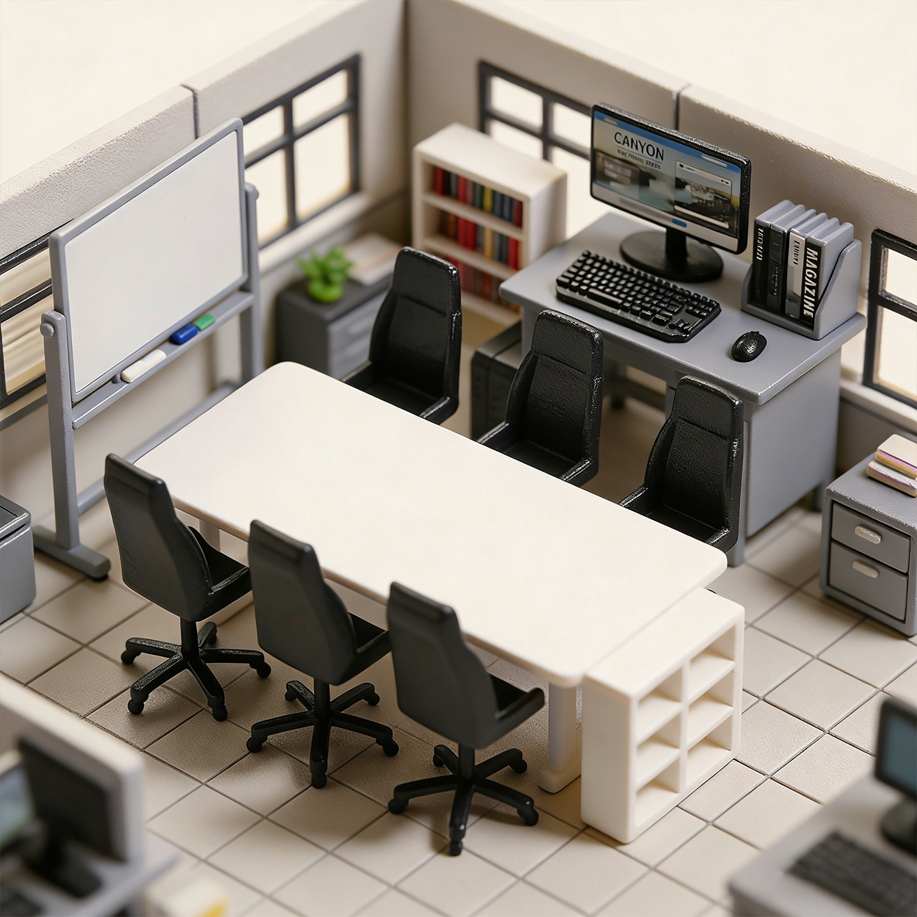Miniature desk computer set: m - Office Furniture Table のレビューと価格