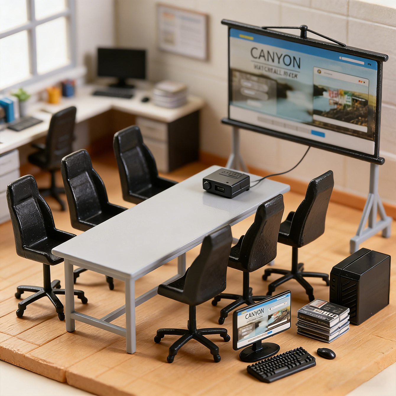 Miniature desk computer set: m - Office Furniture Table のレビューと価格