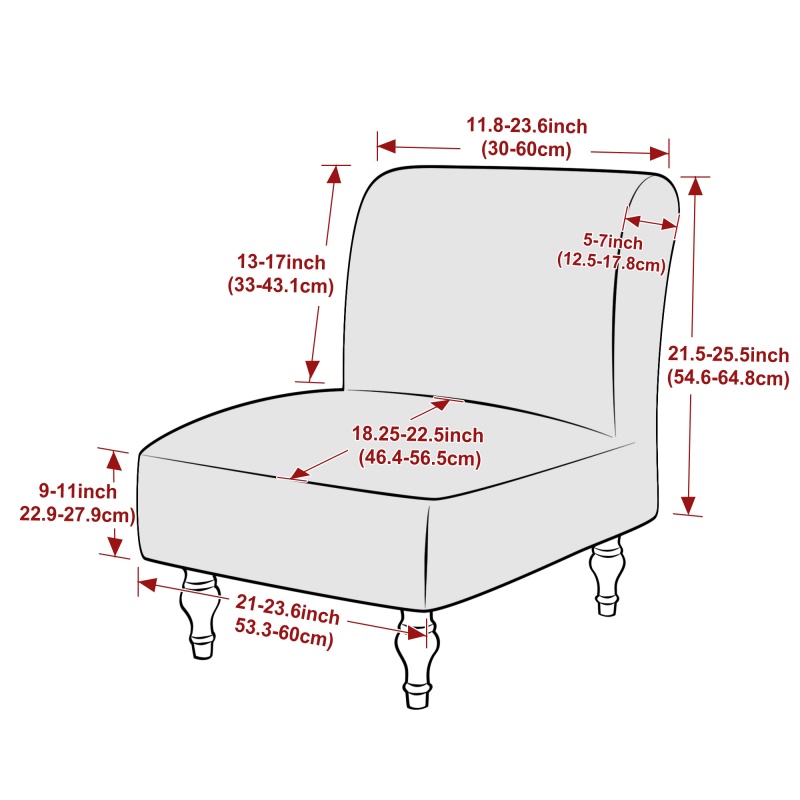 1PC Stretch Accent Armless Cha - Office Furniture Dimensions のレビューと価格