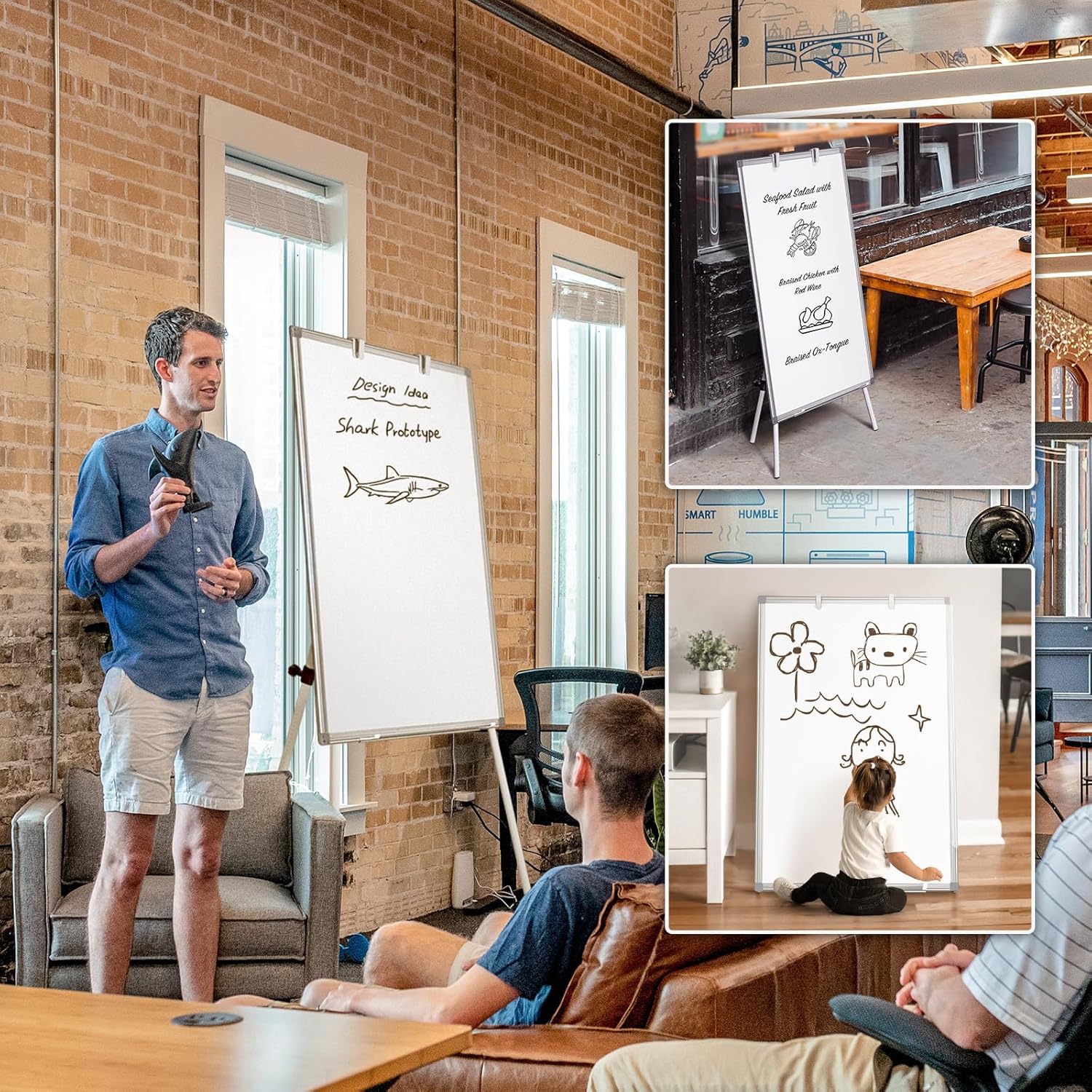 36x24 Magnetic Dry Erase Easel - Whiteboard Easel Tripod のレビューと価格