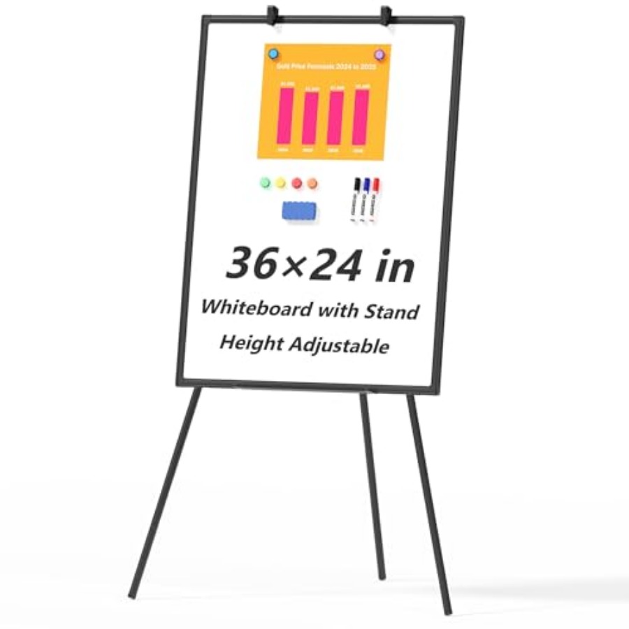Large Whiteboard Easel with St - Whiteboard Easel Tripod のレビューと価格